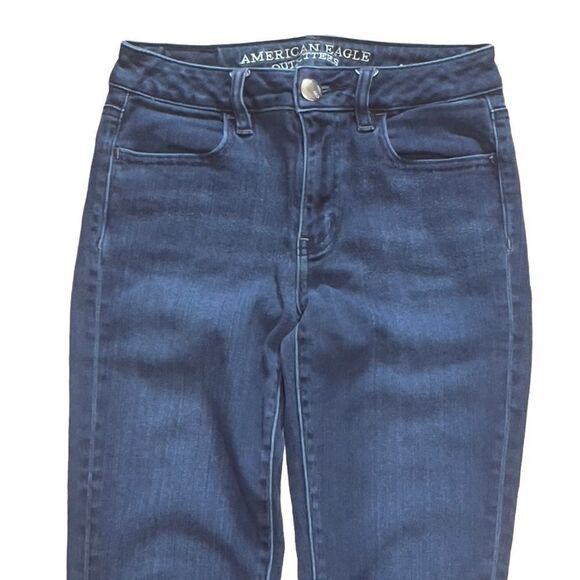 American Eagle Outfitters Dark Wash Skinny Jeans Size 2 Long - Picture 5 of 16